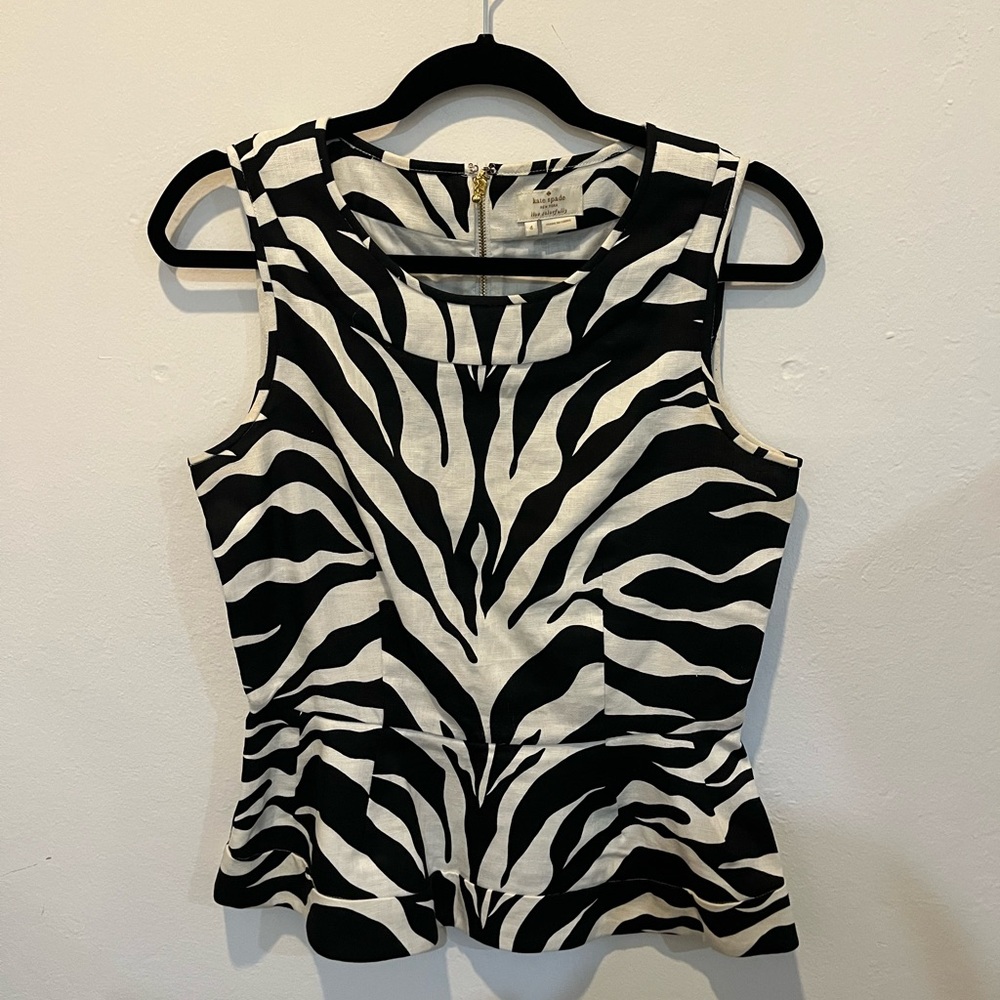Kate Spade Zebra Print Sleeveless Top